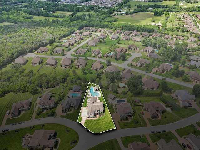 1300 Stovall Ln, Mount Juliet, TN 37122 - aerial perspective of suburban area featuring property parcel outlined
