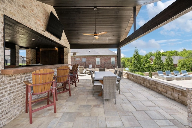 1300 Stovall Ln, Mount Juliet, TN 37122 - view of patio / terrace with outdoor dining area and ceiling fan