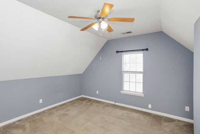 732 Charlie Gann Rd, Old Hickory, TN 37138 - bonus room with a ceiling fan, vaulted ceiling, and carpet floors