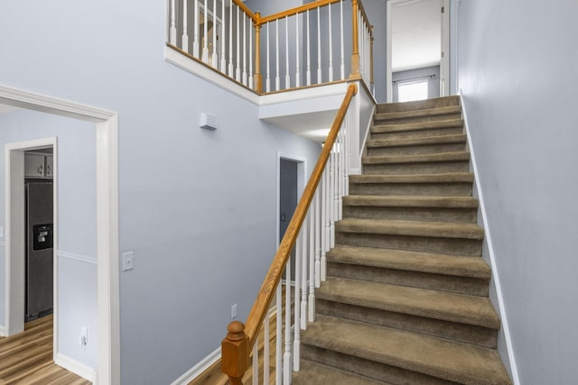 732 Charlie Gann Rd, Old Hickory, TN 37138 - staircase featuring a towering ceiling and wood finished floors