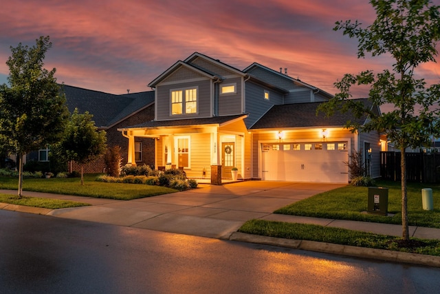 1013 Violet St, Spring Hill, TN 37174 - craftsman inspired home with concrete driveway, a garage, and a porch