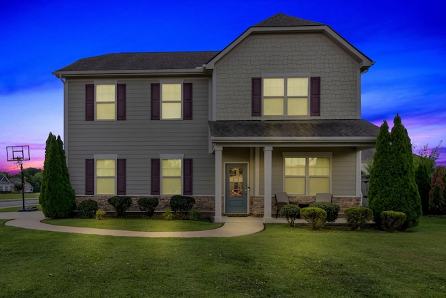 4905 Kingdom Dr, Murfreesboro, TN 37128 - craftsman inspired home with stone siding, a front yard, and roof with shingles