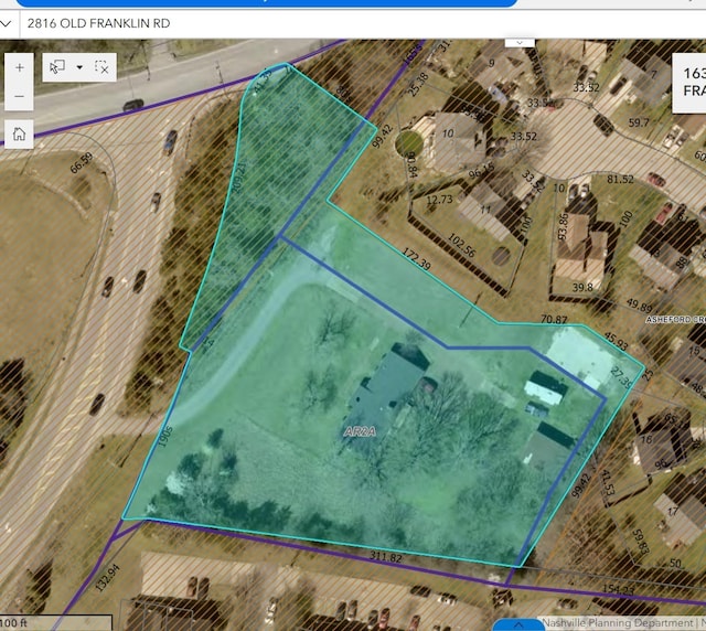 2816 Old Franklin Rd, Antioch, TN 37013 - map of property location featuring property parcel outlined