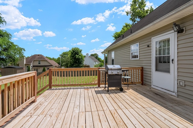 2720 Buckner Rd, Thompsons Station, TN 37179 - deck with area for grilling and a shed