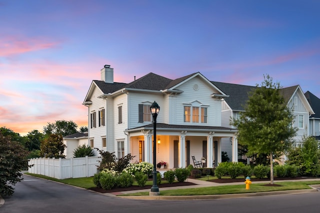 1450 Championship Blvd, Franklin, TN 37064 - view of front facade featuring covered porch and a chimney