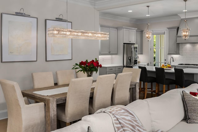 1450 Championship Blvd, Franklin, TN 37064 - dining space featuring crown molding and recessed lighting