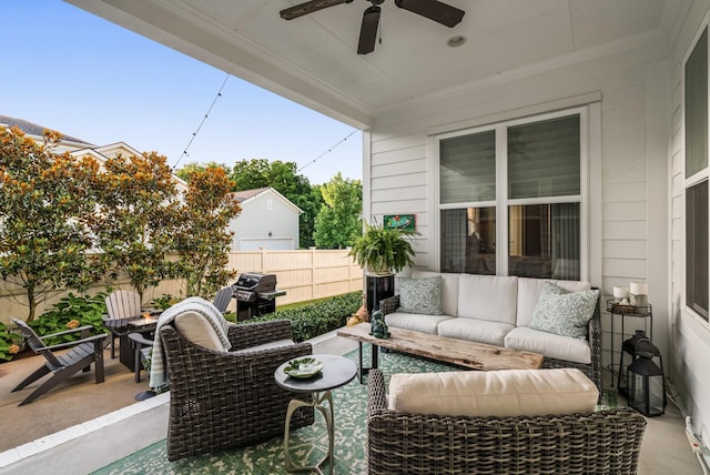 1450 Championship Blvd, Franklin, TN 37064 - view of patio / terrace with outdoor lounge area and ceiling fan