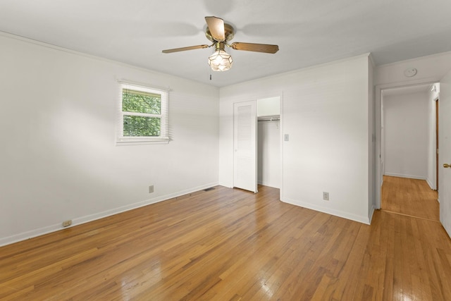 307 Mary Sharp Dr, Decherd, TN 37324 - unfurnished bedroom featuring light wood finished floors, a closet, and ceiling fan