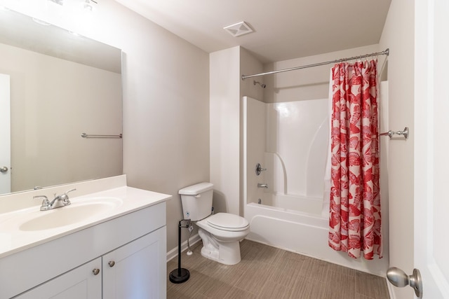 135 Millers Ln, Calhoun, GA 30701 - bathroom with vanity and shower / bathtub combination with curtain