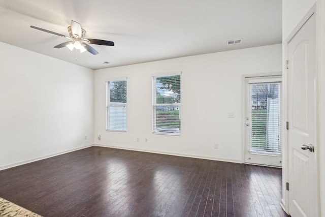 3927 Cannonsgate Ln, Murfreesboro, TN 37128 - empty room with dark wood-style floors and a ceiling fan