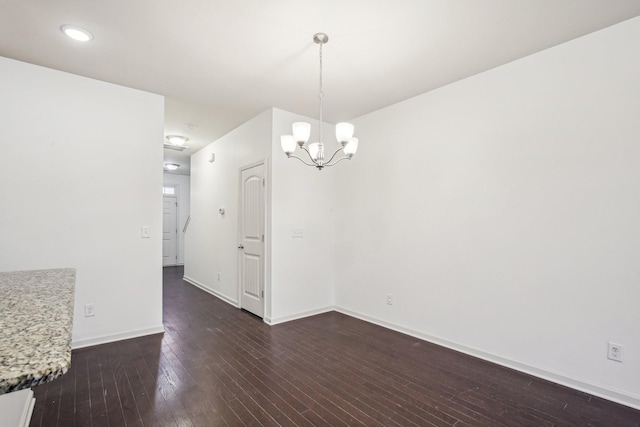 3927 Cannonsgate Ln, Murfreesboro, TN 37128 - unfurnished dining area with a chandelier and dark wood finished floors
