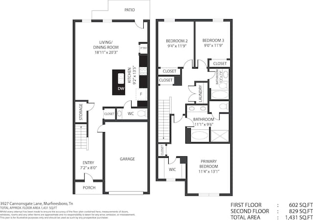3927 Cannonsgate Ln, Murfreesboro, TN 37128 - view of floor plan / room layout