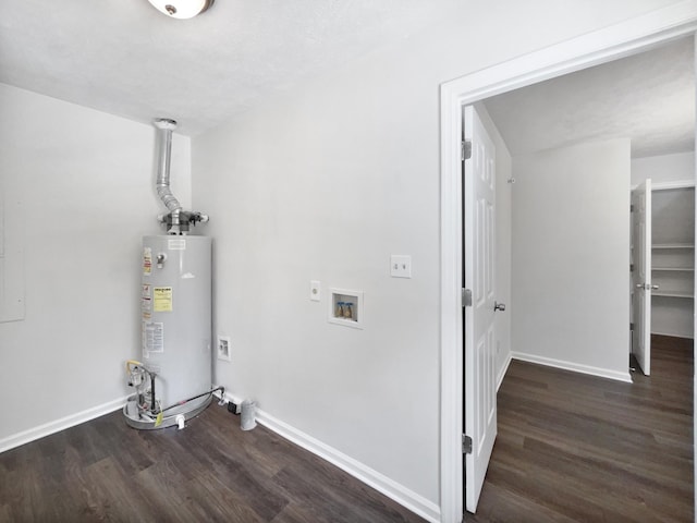 2919 Sams Ct, Spring Hill, TN 37174 - laundry room featuring washer hookup, wood finished floors, and water heater