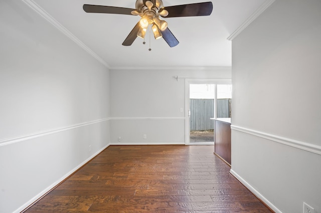 1900 Richard Jones Rd Unit X2, Nashville, TN 37215 - unfurnished room with ceiling fan, ornamental molding, and hardwood / wood-style flooring
