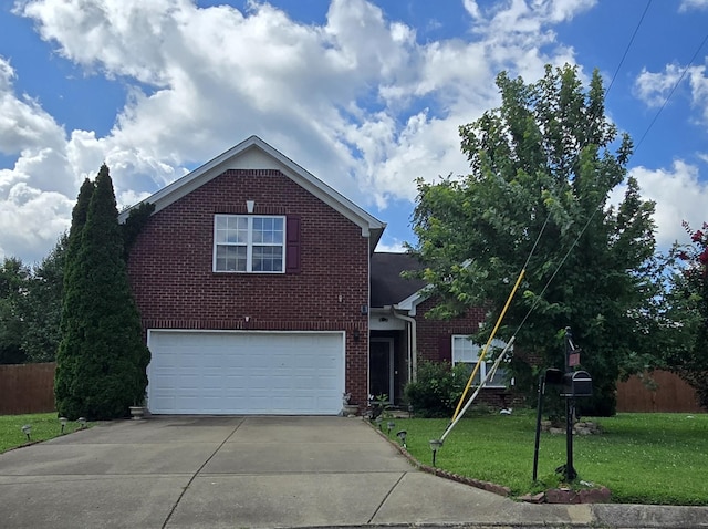 3505 Flora Dr, Spring Hill, TN 37174 - traditional-style home featuring brick siding, an attached garage, and concrete driveway