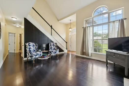 1604 Yarmouth Ct, Old Hickory, TN 37138 - foyer entrance with wood finished floors, stairway, and a high ceiling