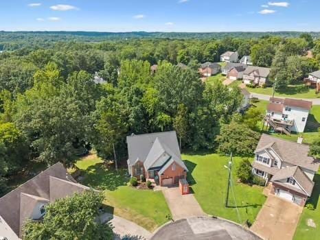 1604 Yarmouth Ct, Old Hickory, TN 37138 - aerial view of residential area featuring a heavily wooded area