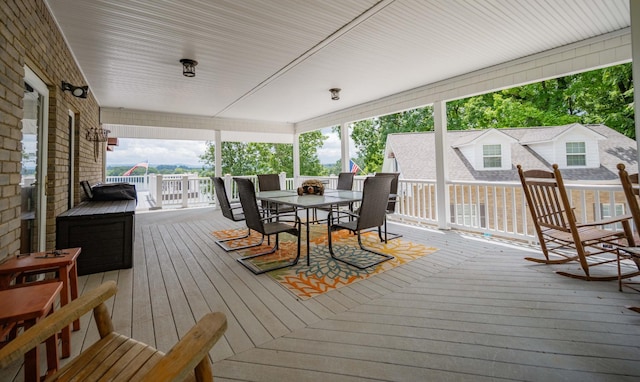 627 Eastbrook Rd, Estill Springs, TN 37330 - wooden deck with outdoor dining space