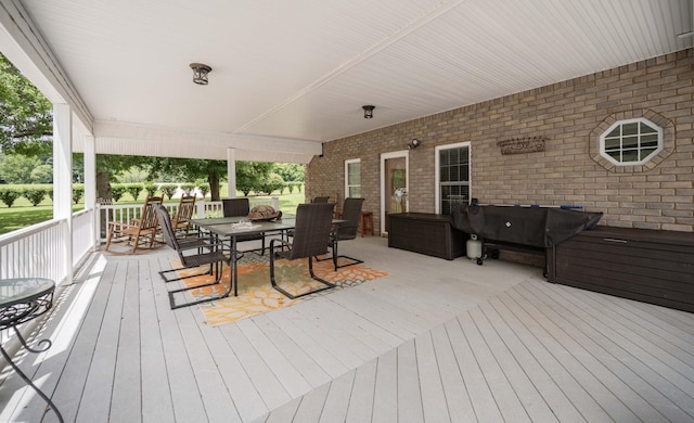 627 Eastbrook Rd, Estill Springs, TN 37330 - wooden deck with outdoor dining space