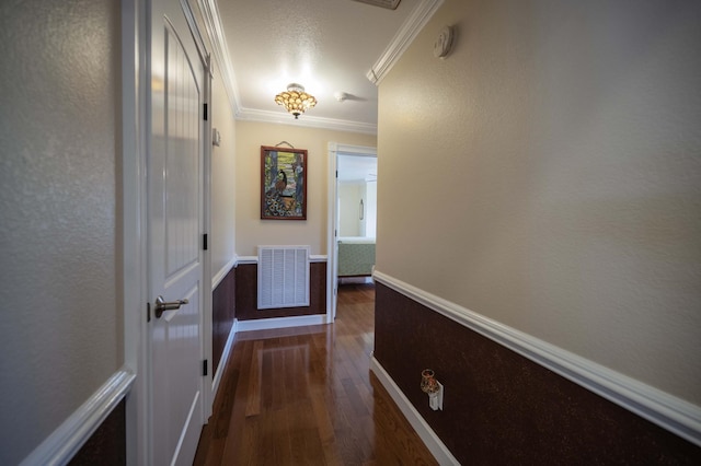 627 Eastbrook Rd, Estill Springs, TN 37330 - hall featuring dark wood-type flooring and crown molding
