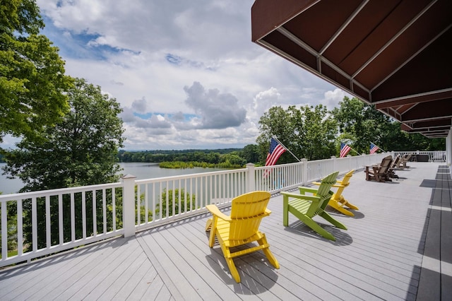 627 Eastbrook Rd, Estill Springs, TN 37330 - wooden terrace featuring a water view and outdoor dining space