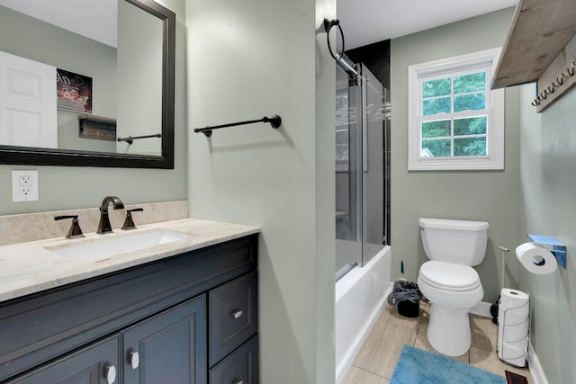 6685 Lynchburg Rd, Winchester, TN 37398 - bathroom featuring vanity, tile patterned flooring, and enclosed tub / shower combo