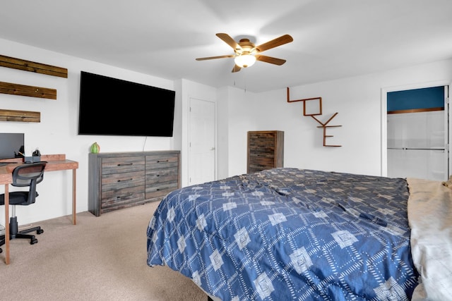 6685 Lynchburg Rd, Winchester, TN 37398 - carpeted bedroom with ceiling fan and an office area