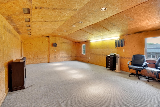 6685 Lynchburg Rd, Winchester, TN 37398 - unfurnished office with lofted ceiling, light carpet, and recessed lighting