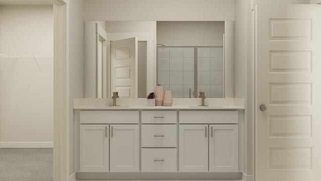 3407 Shigo St, Murfreesboro, TN 37130 - bathroom with double vanity, a tile shower, and a walk in closet