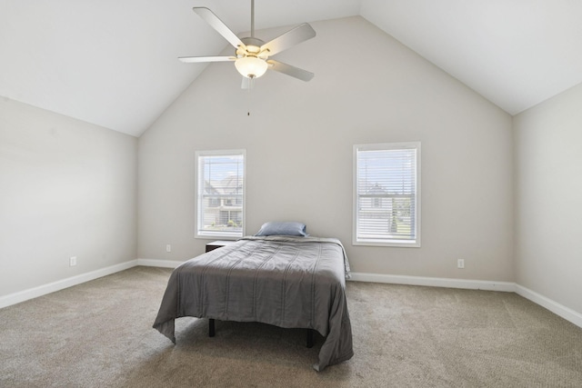 2237 Pathfinder Dr, Murfreesboro, TN 37127 - bedroom with carpet flooring, vaulted ceiling, and ceiling fan