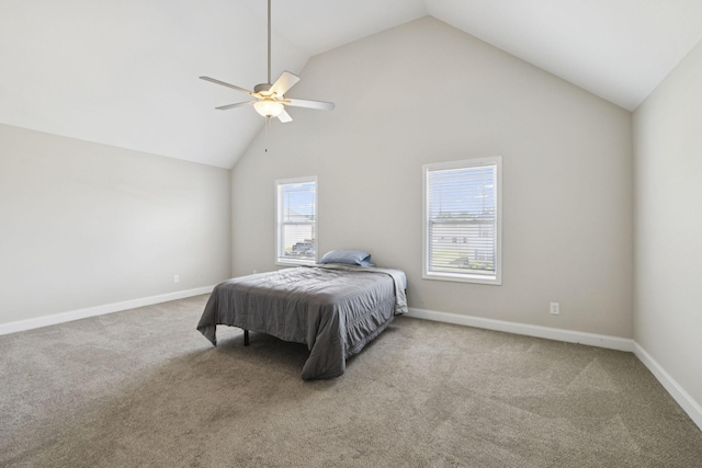 2237 Pathfinder Dr, Murfreesboro, TN 37127 - carpeted bedroom featuring vaulted ceiling and a ceiling fan