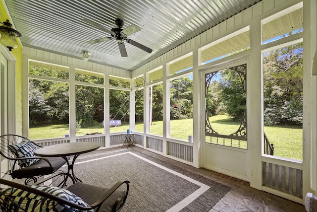 702 John Windrow Rd, Eagleville, TN 37060 - sunroom with ceiling fan and plenty of natural light