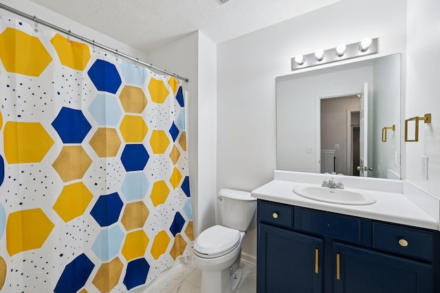 4826 Chelanie Cir, Murfreesboro, TN 37129 - bathroom featuring vanity, a textured ceiling, and a shower with curtain