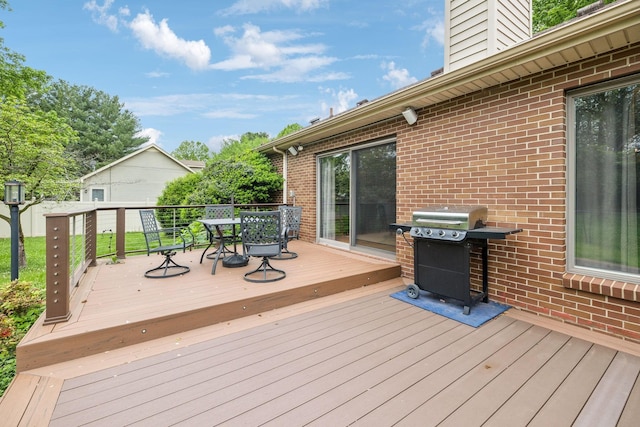 2261 High Meadow Dr, Murfreesboro, TN 37129 - wooden terrace featuring outdoor dining area and grilling area