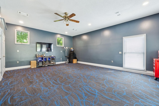 2261 High Meadow Dr, Murfreesboro, TN 37129 - game room with carpet floors, ceiling fan, plenty of natural light, and recessed lighting