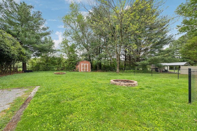 2261 High Meadow Dr, Murfreesboro, TN 37129 - fenced backyard with an outdoor fire pit and a shed