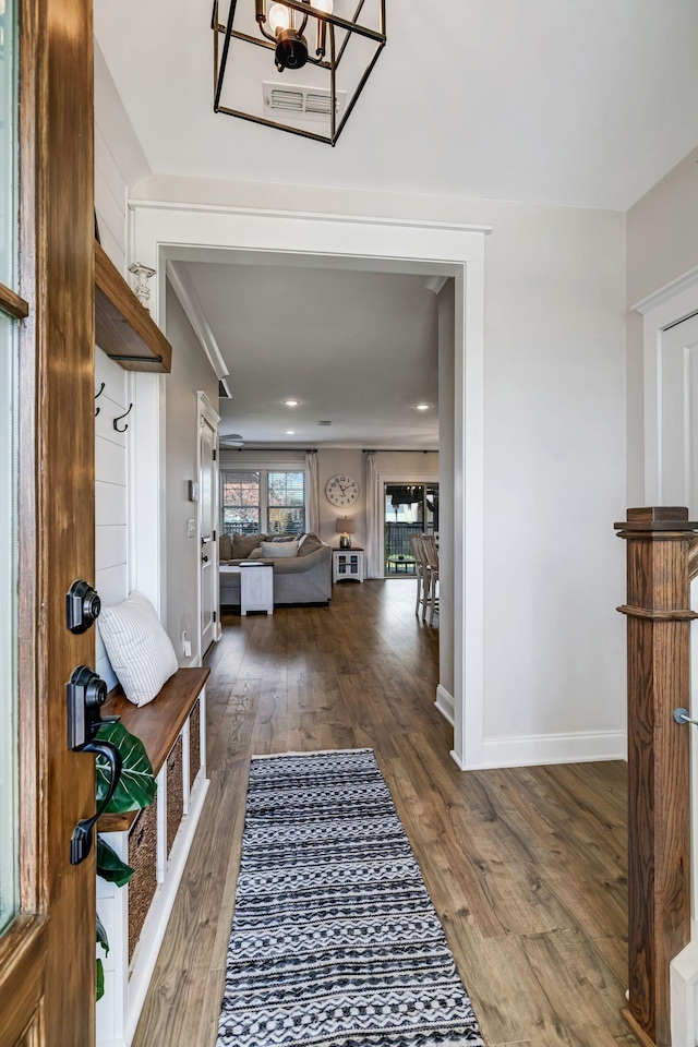 3612 Shady Forest Dr, Murfreesboro, TN 37128 - foyer entrance featuring wood finished floors and recessed lighting
