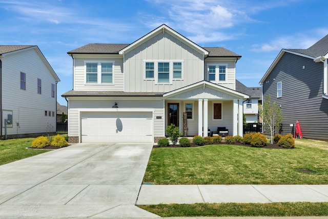 3612 Shady Forest Dr, Murfreesboro, TN 37128 - craftsman house featuring board and batten siding, a garage, concrete driveway, and a front yard