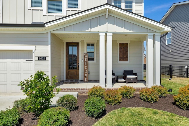 3612 Shady Forest Dr, Murfreesboro, TN 37128 - view of exterior entry with a porch and board and batten siding