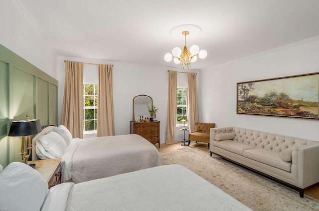720 N Wickshire Way, Brentwood, TN 37027 - bedroom with multiple windows, a chandelier, and ornamental molding