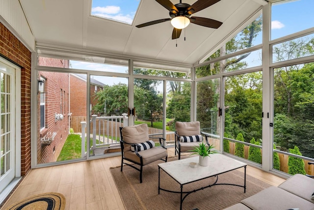 720 N Wickshire Way, Brentwood, TN 37027 - sunroom / solarium featuring a ceiling fan, healthy amount of natural light, and lofted ceiling