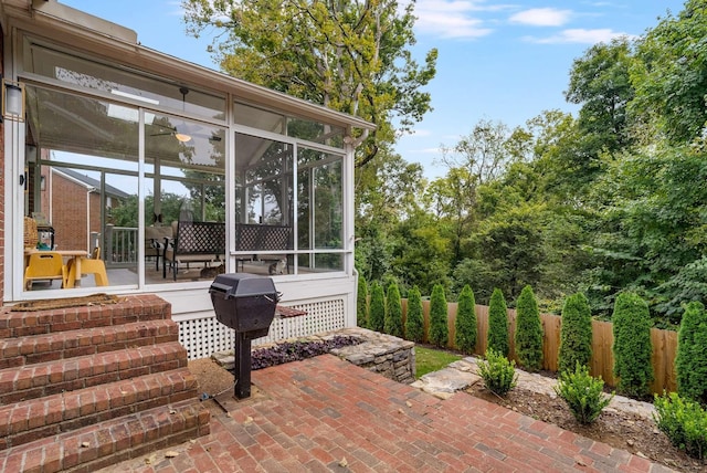 720 N Wickshire Way, Brentwood, TN 37027 - view of patio / terrace featuring a sunroom