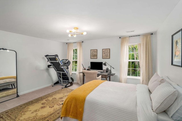 720 N Wickshire Way, Brentwood, TN 37027 - carpeted bedroom featuring a chandelier and a desk