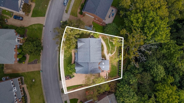 720 N Wickshire Way, Brentwood, TN 37027 - aerial perspective of suburban area featuring property parcel outlined