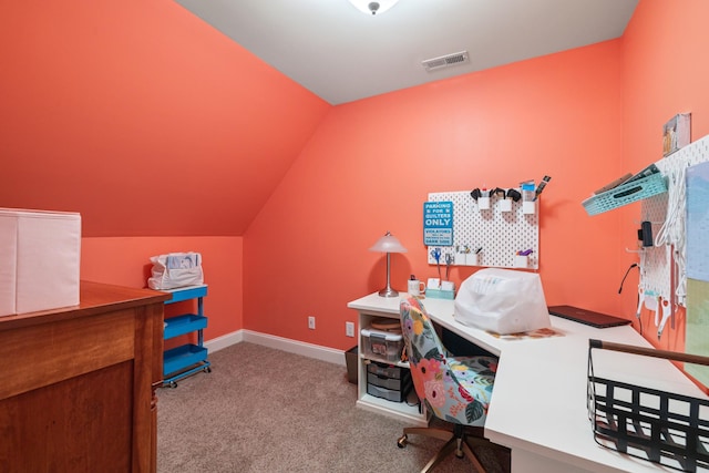 835 Banner Dr, Murfreesboro, TN 37129 - home office with carpet floors and vaulted ceiling
