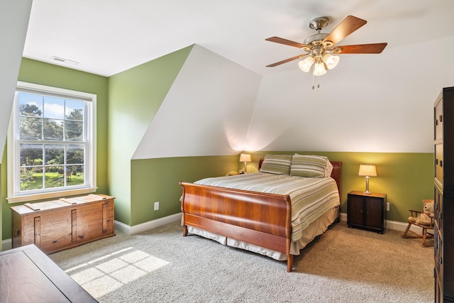 835 Banner Dr, Murfreesboro, TN 37129 - bedroom with carpet flooring, lofted ceiling, and a ceiling fan