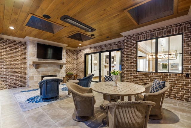 8524 Heirloom Blvd, College Grove, TN 37046 - view of patio with an outdoor stone fireplace and outdoor dining space