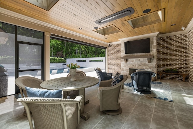8524 Heirloom Blvd, College Grove, TN 37046 - view of patio / terrace featuring an outdoor stone fireplace