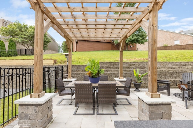 212 Rich Cir, Franklin, TN 37064 - fenced backyard featuring outdoor dining space, a pergola, and a patio area