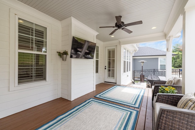 212 Rich Cir, Franklin, TN 37064 - deck with ceiling fan and an outdoor living space